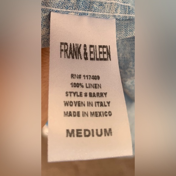 Frank & Eileen floral 100% linen Women's Top, “Barry” style.EUC, size M. - Picture 5 of 5